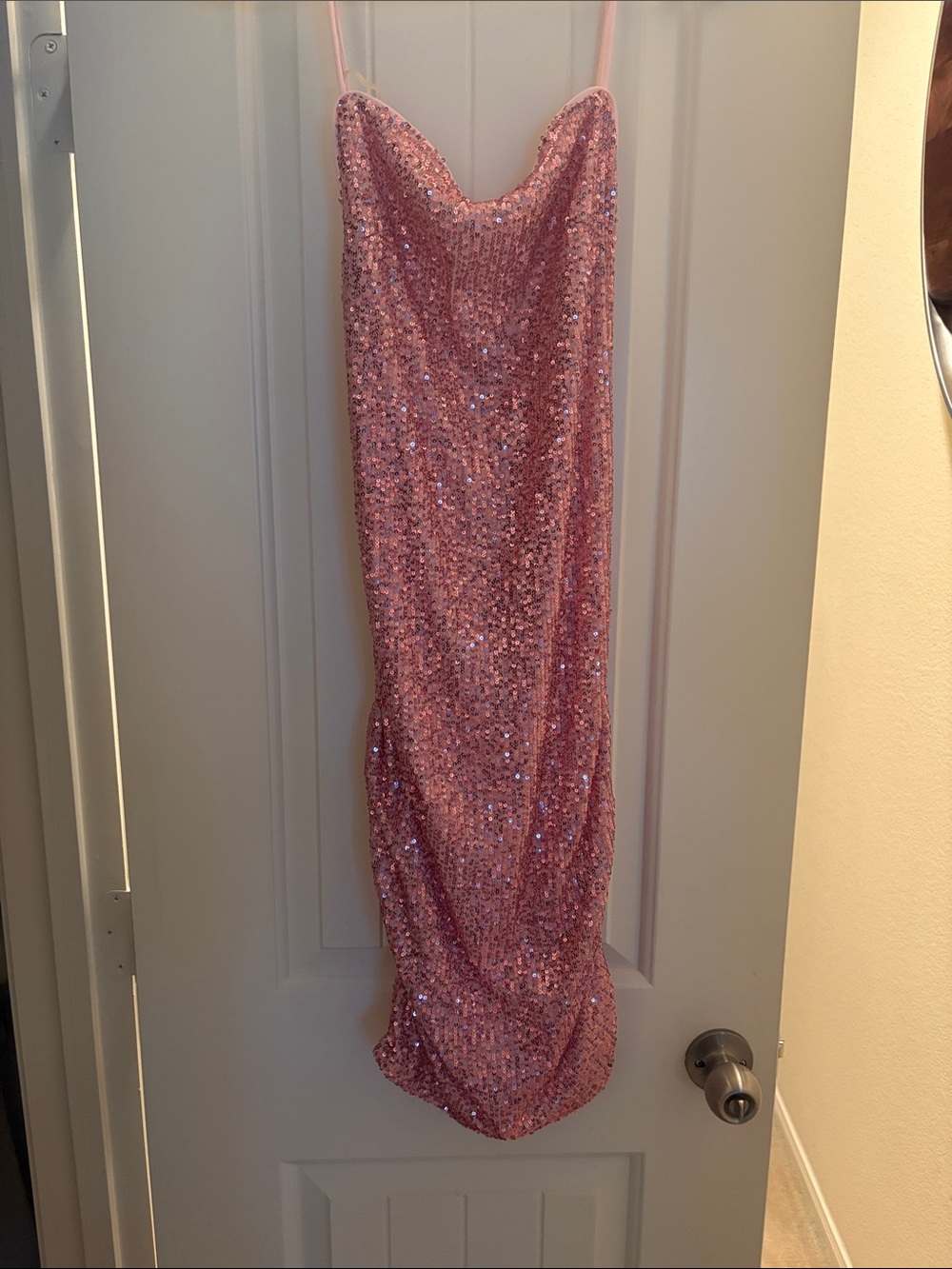 Fashion Nova Pink Sequin Slip Dress